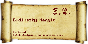 Budinszky Margit névjegykártya